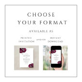 Elegant Burgundy Peonies Floral Wedding Einladung