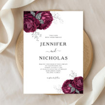 Elegant Burgundy Peonies Floral Wedding