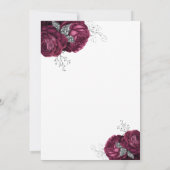 Elegant Burgundy Peonies Floral Wedding Einladung (Rückseite)