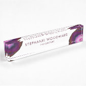 Elegant Burgundy Pink Agate Geode Namensplakette