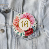 Elegant Burgundy Pink Bläsernbäume Süß 16 Button (Beispiel)