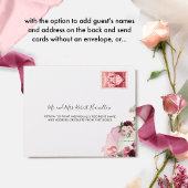 Elegant Burgundy Pink Blush Floral Wedding Spanisc All In One Einladung