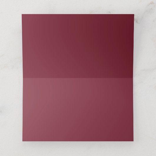 Elegant Burgundy Pink Floral Gold Geometric Platzkarte (Innenseite Aufgefaltet)
