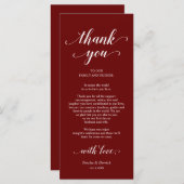 Elegant Burgundy, Platzierung Dankeschön Karte (Vorne/Hinten)