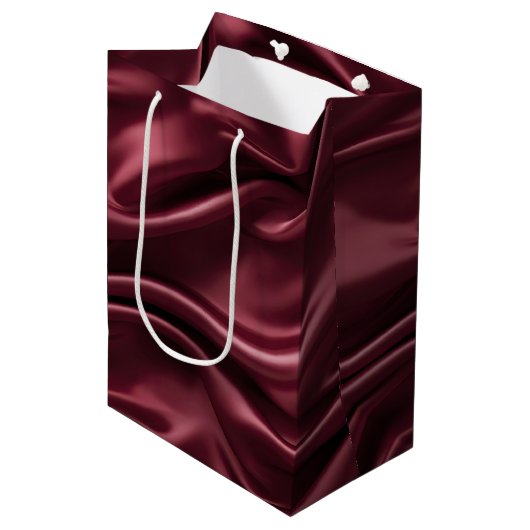 Elegant Burgundy Red Christmas Mittlere Geschenktüte (Vorderseite Schrägansicht)