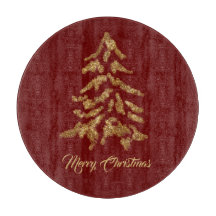 Elegant Burgundy Red Golden Tree Frohe Weihnachten