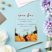 Elegant Burgundy Red  "MARIGOLD" Wedding Open Bar Acryleinladungen (Insitu (Hochzeit))