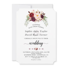 Elegant Burgundy Red Marsala Floral Wedding
