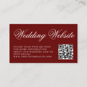 Elegant Burgundy Red QR UAWG Begleitkarte (Rückseite)