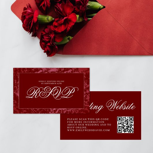 Elegant Burgundy Red QR UAWG Begleitkarte