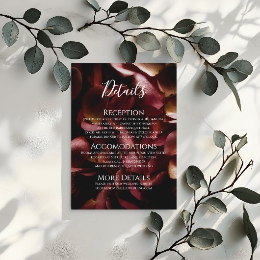 Elegant Burgundy Romantic Rose Enclosure Card Begleitkarte