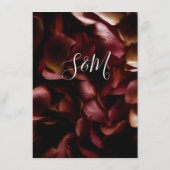 Elegant Burgundy Romantic Rose Enclosure Card Begleitkarte (Rückseite)