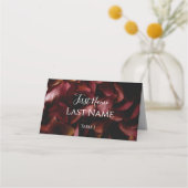 Elegant Burgundy Romantic Rose Folded Place Card Platzkarte (Vorderseite)