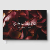 Elegant Burgundy Romantic Rose Guest Book Gästebuch (Vorderseite)