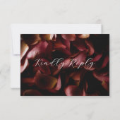 Elegant Burgundy Romantic Rose RSVP Card Karte (Rückseite)