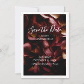 Elegant Burgundy Romantic Rose Save The Date Card (Vorderseite)