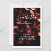 Elegant Burgundy Romantic Rose Save The Date Card (Vorderseite)