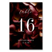 Elegant Burgundy Romantic Rose Table Number Card Tischnummer (Vorderseite)