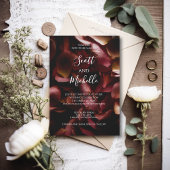 Elegant Burgundy Romantic Rose Wedding Invitation Einladung