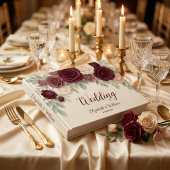 Elegant Burgundy Rose Chic Wedding Gästebuch