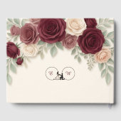 Elegant Burgundy Rose Chic Wedding Gästebuch (Rückseite)
