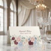 Elegant Burgundy Rose Chic Wedding Platzkarte