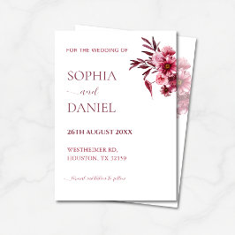 Elegant Burgundy Rose Floral Save the Date Card Einladung