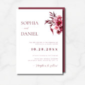 Elegant Burgundy Rose Floral Wedding Invitation  Einladung