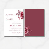 Elegant Burgundy Rose Floral Wedding Invitation  Einladung