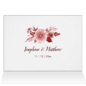 Elegant Burgundy Rose Wreath Wedding Vielen Dank (Innenansicht Horizontal (Oben))