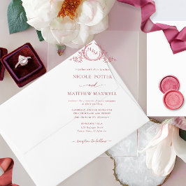 Elegant Burgundy Royal Crown Wreath Monogram Acryleinladungen