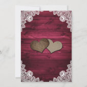Elegant Burgundy Rustic Wood Lace Sonnenblume Save The Date (Rückseite)