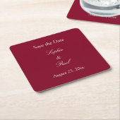 Elegant Burgundy Save the Date Rechteckiger Pappuntersetzer (angewinkelt)