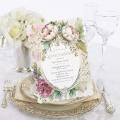 Elegant Burgundy Scalloped Quinceañera Einladung