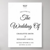 Elegant Burgundy Script Cream Ivory Bow Wedding Poster (Vorne)