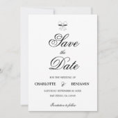 Elegant Burgundy Script Cream Ivory Bow Wedding Save The Date (Vorderseite)