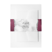 Elegant Burgundy Silver Agate Marble Wedding Einladungsbanderole (Vorderseite Beispiel)