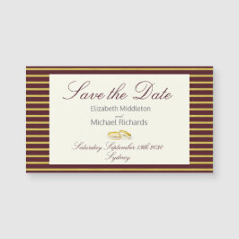 Elegant Burgundy Simple Wedding Save the Date Magnetkarte