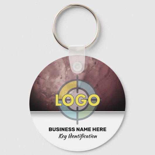 Elegant Burgundy Stone Modern Branding Custom Logo Schlüsselanhänger (Vorderseite)