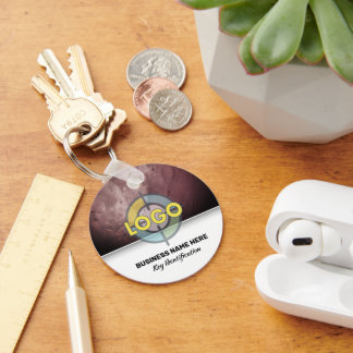 Elegant Burgundy Stone Modern Branding Custom Logo Schlüsselanhänger