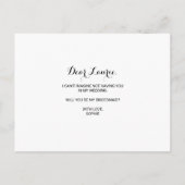 Elegant Burgundy Summer Floral Bridesmaid Einladungspostkarte (Rückseite)