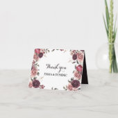 Elegant Burgundy Summer Floral Dankeschön Card Dankeskarte (Vorderseite)