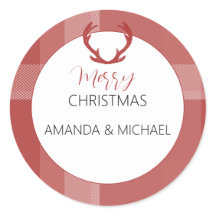 Elegant Burgundy Tartan Monogram