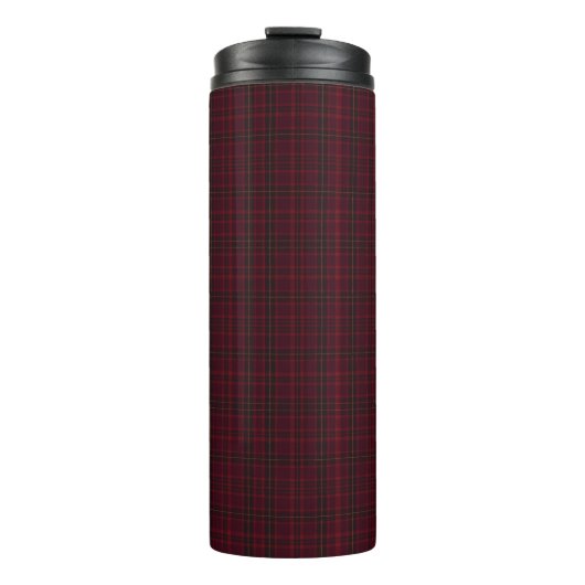 Elegant Burgundy Tartan Thermosbecher (Vorderseite)