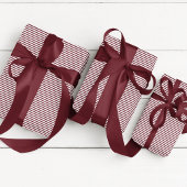 Elegant Burgundy Thin Striped Geschenkpapier