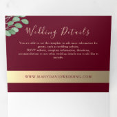 Elegant Burgundy Tri-Fold Einladung (Innen Erste Seite)