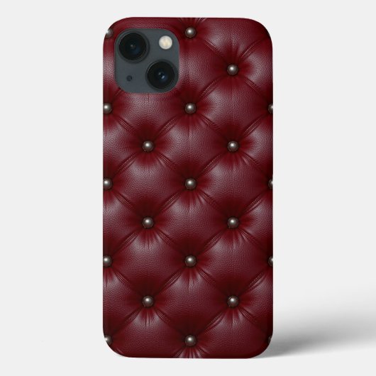 Elegant Burgundy Tufted Leather Case-Mate iPhone Hülle (Rückseite)