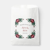Elegant Burgundy und Emerald Peony Wedding Geschenktütchen (Vorderseite)