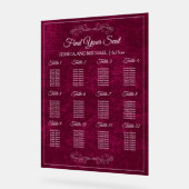Elegant Burgundy Velvet Wedding Seating Chart  Acrylschild (Winkel)