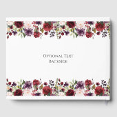 Elegant Burgundy Violet Floral Wedding Monogram Gästebuch (Rückseite)